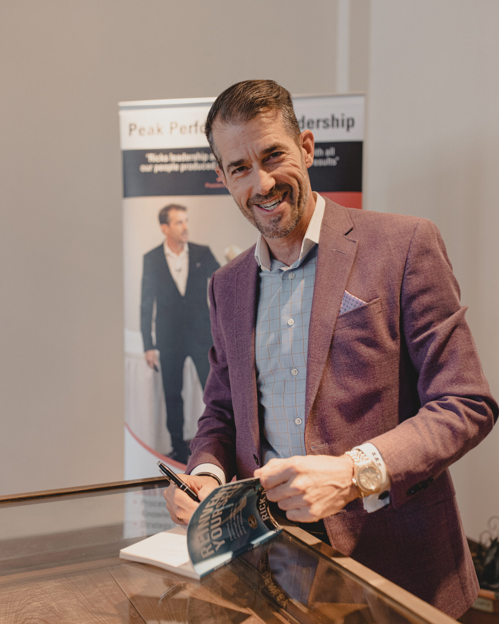 Rick Kicks off the Reception at an Association Convention